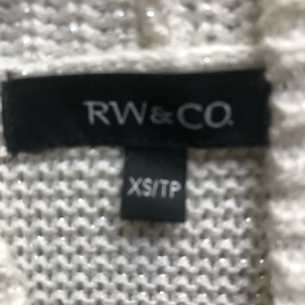 RW&CO White Cardigan with Silver Metalic ☀️3/$45☀️ - Picture 2 of 3